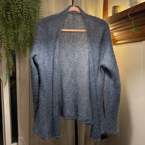 Blue Open-Front Women's Sweater
